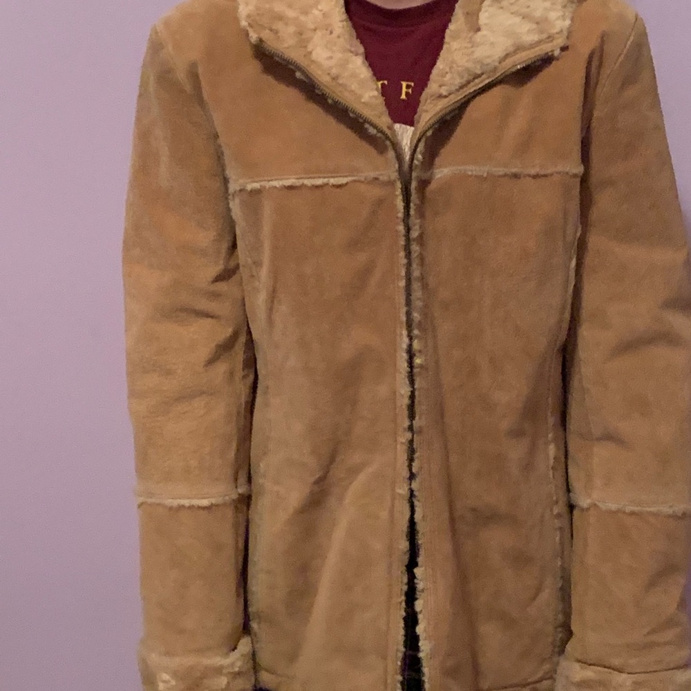 Vintage suede and fur coat LARGE